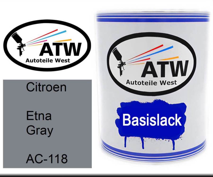 Citroen, Etna Gray, AC-118: 1L Lackdose, von ATW Autoteile West.